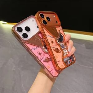 Funda de Teléfono Bling Space TPU con Purpurina Fluida para iPhone 17 Air 16 Pro Max, Diseño Telescópico de Astronauta, Cubierta Trasera Electrochapada - Product Image 2