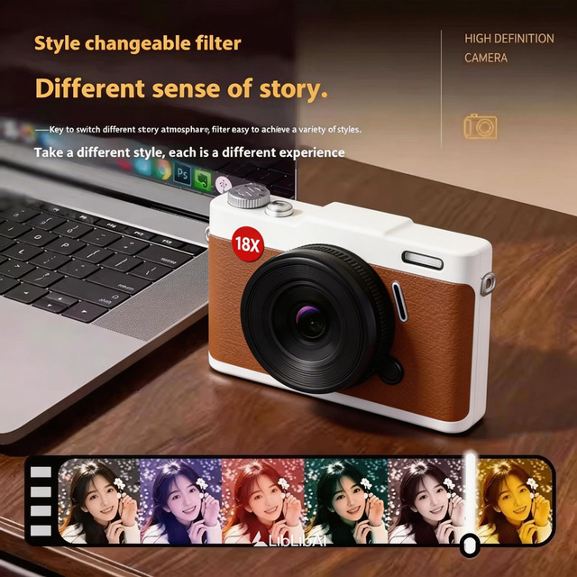 5K Instant Digital Mirrorless Vintage Camera with Touch Screen 17x-30x Optical Zoom for Vlog and Photography SD Card Compatible