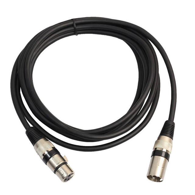 DMX512 Audio Jack 3-Pin Signal XLR Male-Male Connection Braided PVC Jacket Non-Shielded Stage Use Speaker Cable Stock