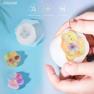 Thème animal de compagnie Silicone Moule DIY Résine Moule Unique Mini chat Patte Imprimer Cast Moule Résine Époxy Faire Des Boucles D'oreilles - Product Image 3