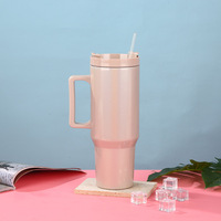 Mug de voyage en acier inoxydable personnalisé avec logo 40 oz Cadeaux d'affaires Bouteille d'eau Tasse à poignée Thermique pour boissons chaudes Thermos en plastique pour l'eau