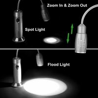 Lampes de barbecue zoomables en alliage d'aluminium étanches, BBQ extérieur 360 degrés Flexible col de cygne LED Camping Base magnétique