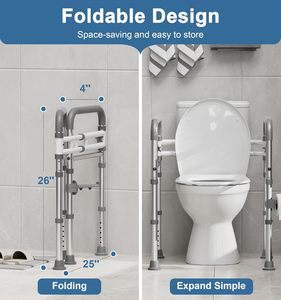 Nhà vệ sinh chỗ ngồi risers cho người cao niên với điều chỉnh độn cánh tay nâng cao nhà vệ sinh an toàn chỗ ngồi cho tiêu chuẩn hoặc kéo dài commode - Product Image 3