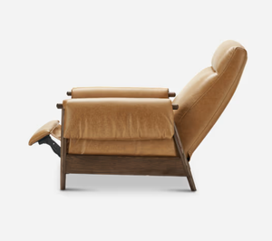 Fauteuil de salon de style avant-gardiste français fauteuil en cuir de luxe <span class=keywords><strong>chaise</strong></span> <span class=keywords><strong>longue</strong></span> en bois massif fabriquée à la main - Product Image 2