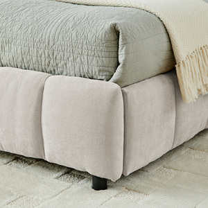 <span class=keywords><strong>Letto</strong></span> Imbottito California King Size con Testiera in Tessuto Chenille, Struttura Solida, <span class=keywords><strong>Cassetto</strong></span> e Divano <span class=keywords><strong>Letto</strong></span> Beige con Vano Contenitore - Product Image 6