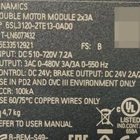 Variador de Frecuencia 6SL3120-2TE13-0AD0, Inversor VFD con 120 Salidas Digitales, Control de Velocidad del Motor, Aplicación para Bombas, Ventiladores y Transportadores V