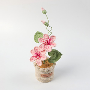 2025 Crochet Tung Huile Fleur En Pot Plante Clématite <span class=keywords><strong>Chiffonnier</strong></span> Fleur Crochet En Pot Fleur Maison Voiture Décoration Fête Des Mères Cadeau - Product Image 3