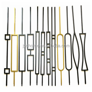 Balaustre de Hierro Forjado de Diseño Moderno, Redondo, Cuadrado, Curvo, Ovalado, Ornamental, Interior, Negro y Dorado, para Barandilla Interior - Product Image 3