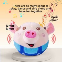 2026 ODM OEM Peluche de luxe en forme de chien de dessin animé, balle électrique USB intelligente et interactive pour animaux de compagnie, qui saute, chante et rebondit, pour l'entraînement automatique
