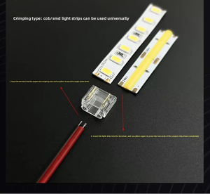 2-Pin Low Voltage PC Solderless Snap Connector for COB <b>LED</b> Strip Wire-to-Board Single End Connection Terminal Cable - Product Image 3