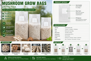 Bolsas de Cultivo de Hongos Personalizadas con Filtro, Autoclavables, para Cultivo de Micelio, Bolsas de Micología para Cultivo de Hongos - Product Image 6