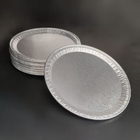 Barquette jetable en aluminium PET peu profonde de 12 pouces pour cuisson, barbecue, emballage alimentaire, traiteur, usage alimentaire