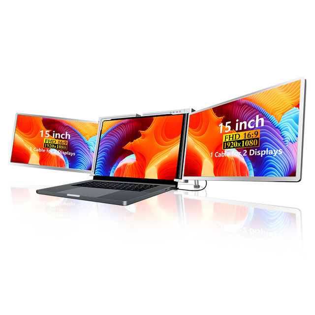14/15 Inch Oem Triple Laptop Screen Extender Dual 14 15 Inch 1080p Lcd Monitors Portable Tri Screen Monitor for Laptop