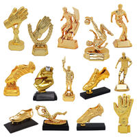DIAOCAI Trophées de football en résine dorée de luxe, médailles et plaques personnalisables, en alliage, pour récompenses de matchs de football, cadeaux souvenirs, faible MOQ