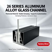 Rahmenloses Glasgeländer Aluminium-Bodenkanal Voreingebauter Montageschlitz Balkon-Treppengeländer Moderner Minimalistischer Stil