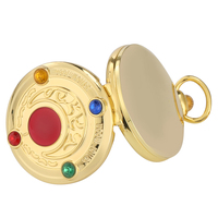 Montre de poche dorée à thème Princesse Lunaire Sakura avec chaîne, collier pendentif Bijou Guerrières Magiques pour cadeaux de cosplay