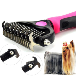 Pelliccia animale domestico Nodo Cutter Cane Grooming Spargimento Strumenti del Gatto Dell'animale Domestico di Rimozione Dei Capelli Spazzola Pettine Double sided Pet Prodotti - Product Image 5