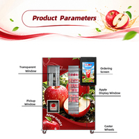 Distributeur automatique de jus de pomme frais intelligent avec paiement par pièces, carte, QR code et billets de banque