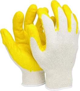 Guantes de seguridad de punto de algodón blanco con revestimiento plano de látex rojo Guantes de construcción de trabajo sumergidos en goma de Palma de látex antiarrugas - Product Image 2