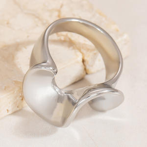 Geometric Titanium Steel <b>Ring</b> Irregular Heart Shape For Women Index Finger Gift Jewelry - Product Image 2