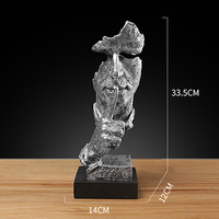 Sculptures abstraites, hommes silencieux, statue en résine, Silence est doré, Figurines d'art moderne, artisanat pour l'entrée, le bureau et la maison