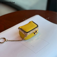 Mini sac de luxe vintage en cuir véritable pour femmes, porte-clés, accessoire de sac, boîte de rangement mini format pour bagues et boucles d'oreilles