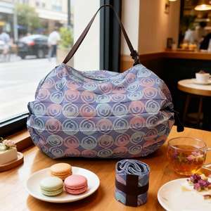 Sacola Dobrável de Alta Qualidade com Impressão, Grande Capacidade, Reutilizável, de Poliéster, para Compras - Product Image 4