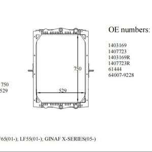 Radiateur pour camion lourd DAF 1407723R 61444, pièces de refroidissement en aluminium avec matériau plastique 1403169R - Product Image 3