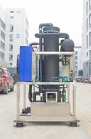 Petite machine à glace en tube industrielle de 500 kg contrôlée par PLC avec compresseur Emerson, refroidie par air/eau, haute productivité, capacité de 600 kg