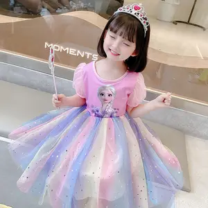 Cute Cartoon Baby Toddler Girl Clothes Summer Dress For Kids Girl TUTU Dresses Children's Clothing 1 to 7 Years