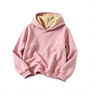 Pink Boys Hooded Fleece Sweatshirt Casual Breathable Eco-Friendly Lined Long Sleeve Winter Wear - Product Image 1