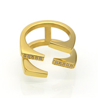 Bague pour enfant en acier inoxydable double couche, style japonais, coréen, européen, américain, tendance, simple, coquillage ouvert, passe-partout