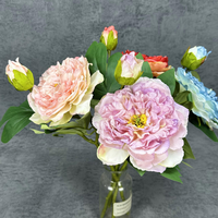 Buket Bunga Peony Buatan Plastik Bergaya Eropa Merek Yida Ramah Lingkungan untuk Pernikahan Pengantin Rumah Vas