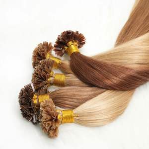 Extensions de cheveux humains 100% Remy brésiliens lisses, double épaisseur, teints, à pointe en V, kératine luxueuse, pré-collées, directement de l'usine - Product Image 3
