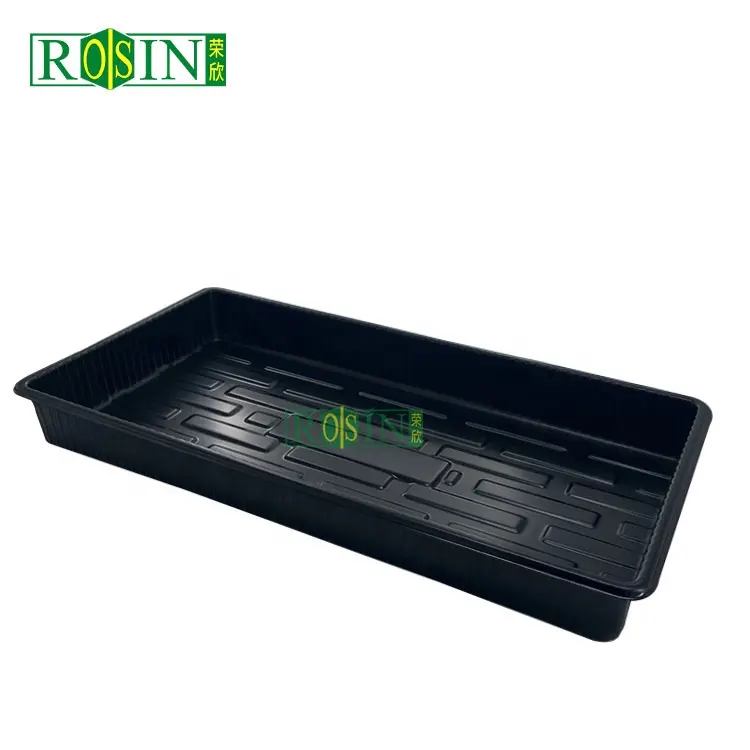 wholesale 20x10 inches garden plastic black flat nursery seed tray microgreen trays without holes