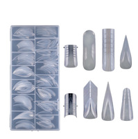 150 pièces/boîte Formes d'ongles naturelles plus épaisses pour extension rapide en gel, sans papier, pour construction rapide