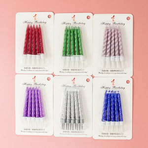 Haute qualité 10 pièces coloré spirale gâteau d'anniversaire bougies d'allumage avec support pour la décoration de mariage bébé enfants fête - Product Image 6