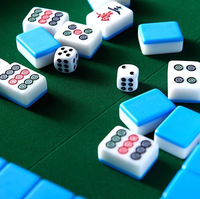 Table de Mahjong Pliable Portable JiYou avec Pieds en Bois Massif, Tuiles en Mélamine, Sac de Rangement et Dés
