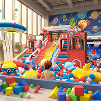 Ensemble de terrain de jeu intérieur personnalisé coloré AOLEAO pour enfants de 3 ans et plus, avec toboggans, cordes d'escalade, piscine à balles, équipement de jeu souple en plastique, certifié CE