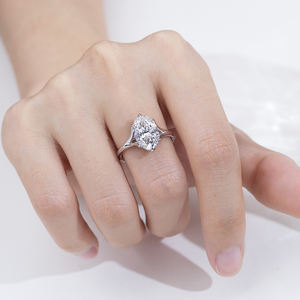 Anillo de diamantes cultivados en laboratorio de oro blanco de 18 quilates Messi Jewelry MSR-2025 para mujer - Product Image 5