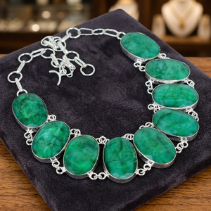 Collar Gargantilla de Lujo con Cadena de Eslabones Plateada en Plata y Gema de Rubí Simulada Hecha a Mano de 18 Pulgadas para Regalo de Boda o Compromiso - Product Image 3