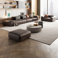 Italienisches Modernes Minimalistisches Echtleder-Sofa Klaviertasten-Design Vollnarbiges Rindsleder Gerades Ecksofa Wohnzimmermöbel
