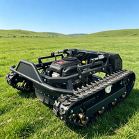 Tondeuse à gazon sur chenilles grande puissance 27HP, robot tondeuse sur chenilles et 360 °   Tondeuse à gazon télécommandée rotative pour grandes propriétés