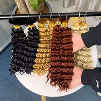 Extensions de cheveux 100% Remy vierges non traités, ondulés, sans trame, en vrac, style Afro/bouclé, pour tressage, effet vague d'eau