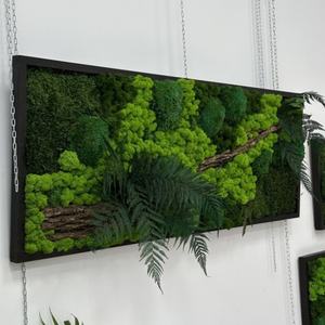 Panneau d'art mural de paysage d'herbe naturelle au design personnalisé mousse de forêt préservée pour le bureau à domicile pour Thanksgiving de Noël - Product Image 1