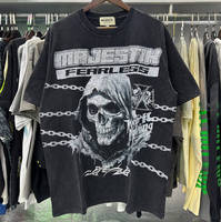 Koleksi Pakaian Pria Trendy Berkualitas Tinggi Majestic Shirts, Kaos Pria Crop Berhias Rhinestone Majestik, Streetwear Pabrik OEM