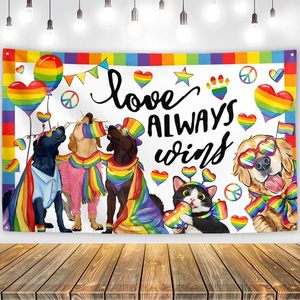 Spanduk Latar Belakang Dekorasi Kebanggaan Dekorasi Bulan Kebanggaan LGBT Latar Belakang Kebanggaan Gay LGBT Spanduk Pesta Cinta Adalah Cinta Dapat Disesuaikan - Product Image 3