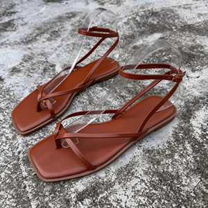 Sandali piatti da donna Zar Original Factory Label, stile coreano, leggeri, estivi, con cinturino sottile e punta aperta, slip-on. - Product Image 2