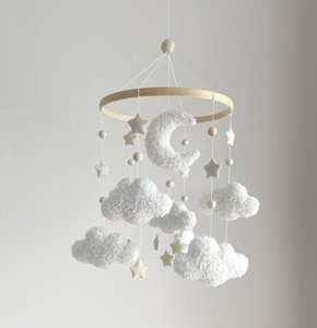 Mobile per Culla con Luna, Stelle e Nuvole, Decorazione per Cameretta Neonato, <span class=keywords><strong>Regalo</strong></span> per Neonati - Product Image 1