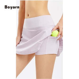 กระโปรงสั้นใส่เล่นเทนนิสมีกระเป๋าสำหรับใส่เล่นกอล์ฟชุดฝึกเล่นโยคะแบบมีจีบระบายอากาศได้สำหรับใส่ไปยิมกางเกงขาสั้นสำหรับใส่วิ่งในยิม - Product Image 4